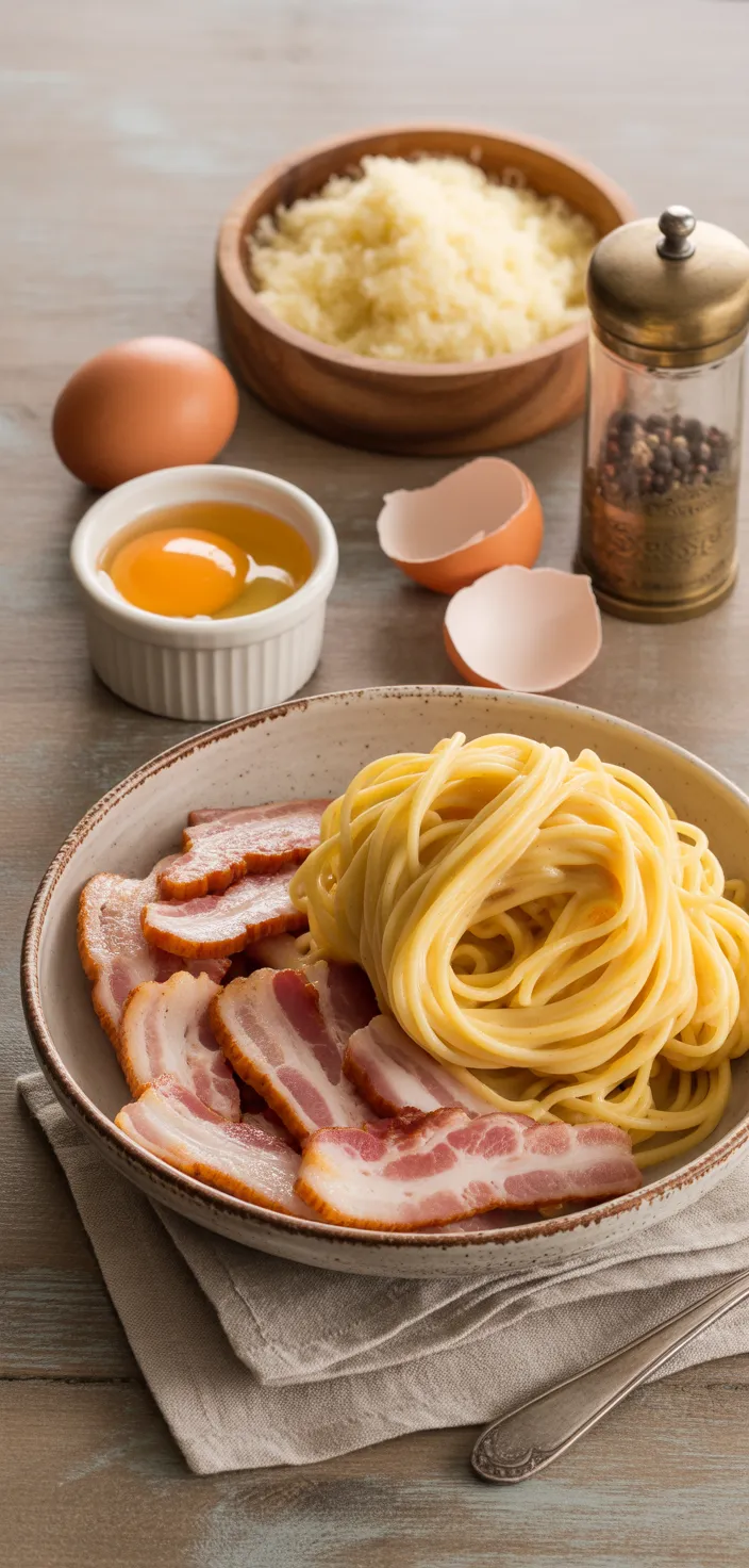 Ingredients photo for Classic Italian Carbonara Recipe