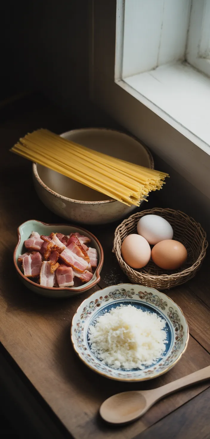 Ingredients photo for Classic Italian Carbonara Recipe