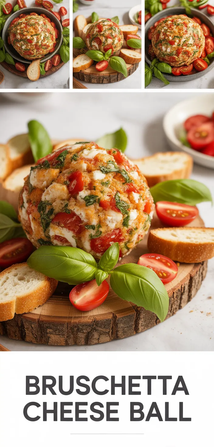 A photo of Bruschetta Cheese Ball Recipe – The Ultimate Party Appetizer You Can’t Resist!