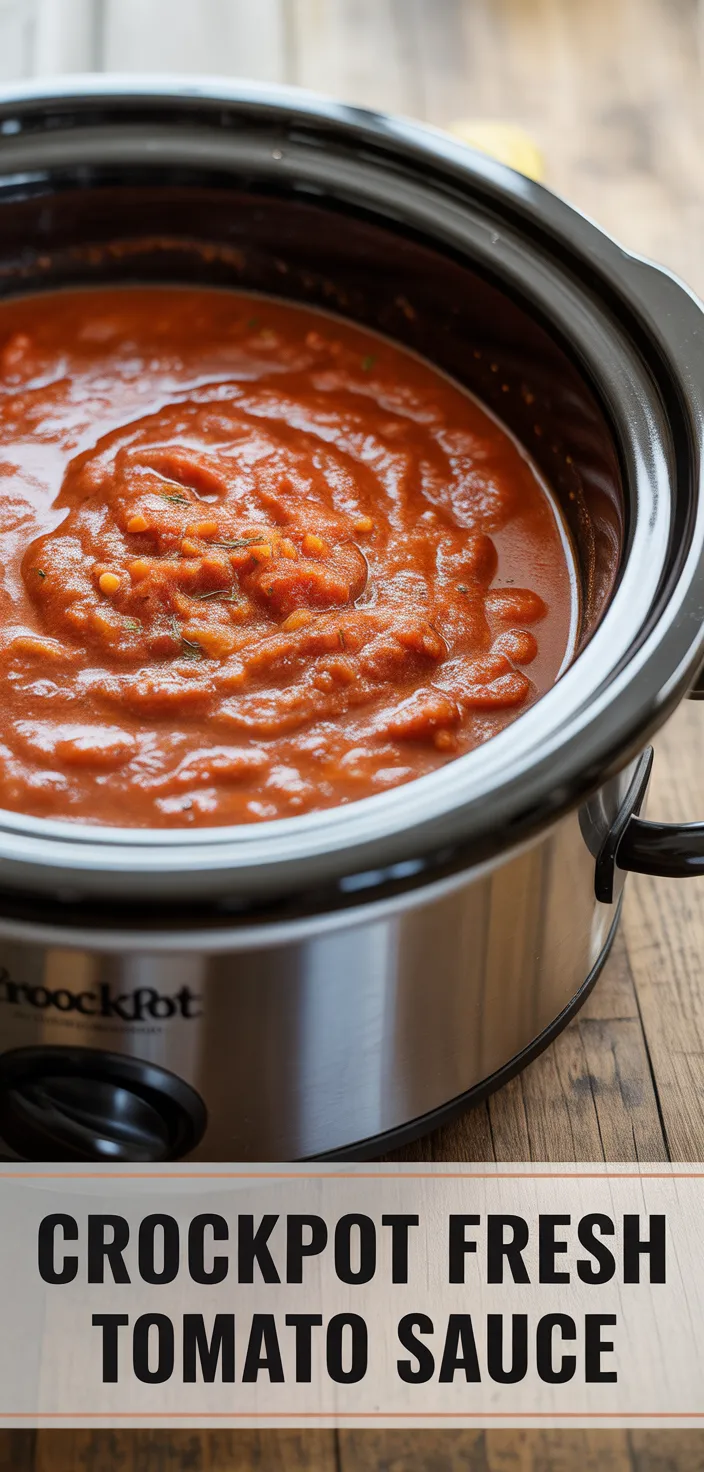 A photo of Crock Pot Tomato Sauce With Fresh Tomatoes Recipe
