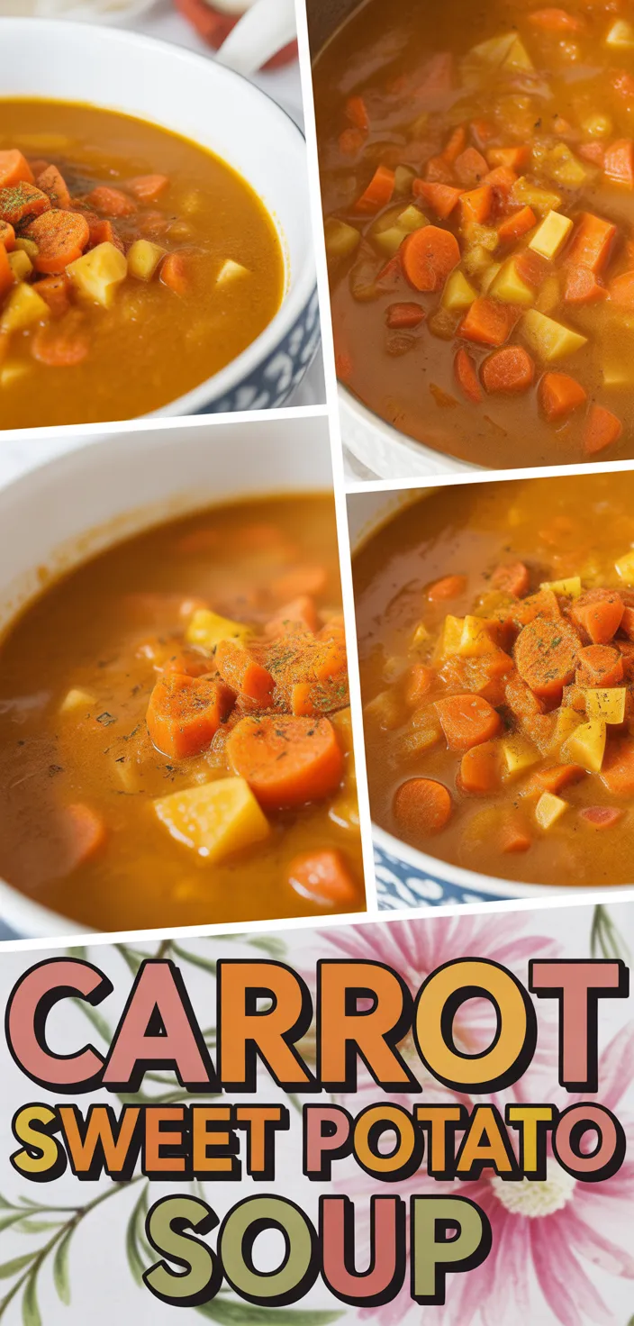 A photo of Easy Spiced Carrot And Sweet Potato Soup Recipe