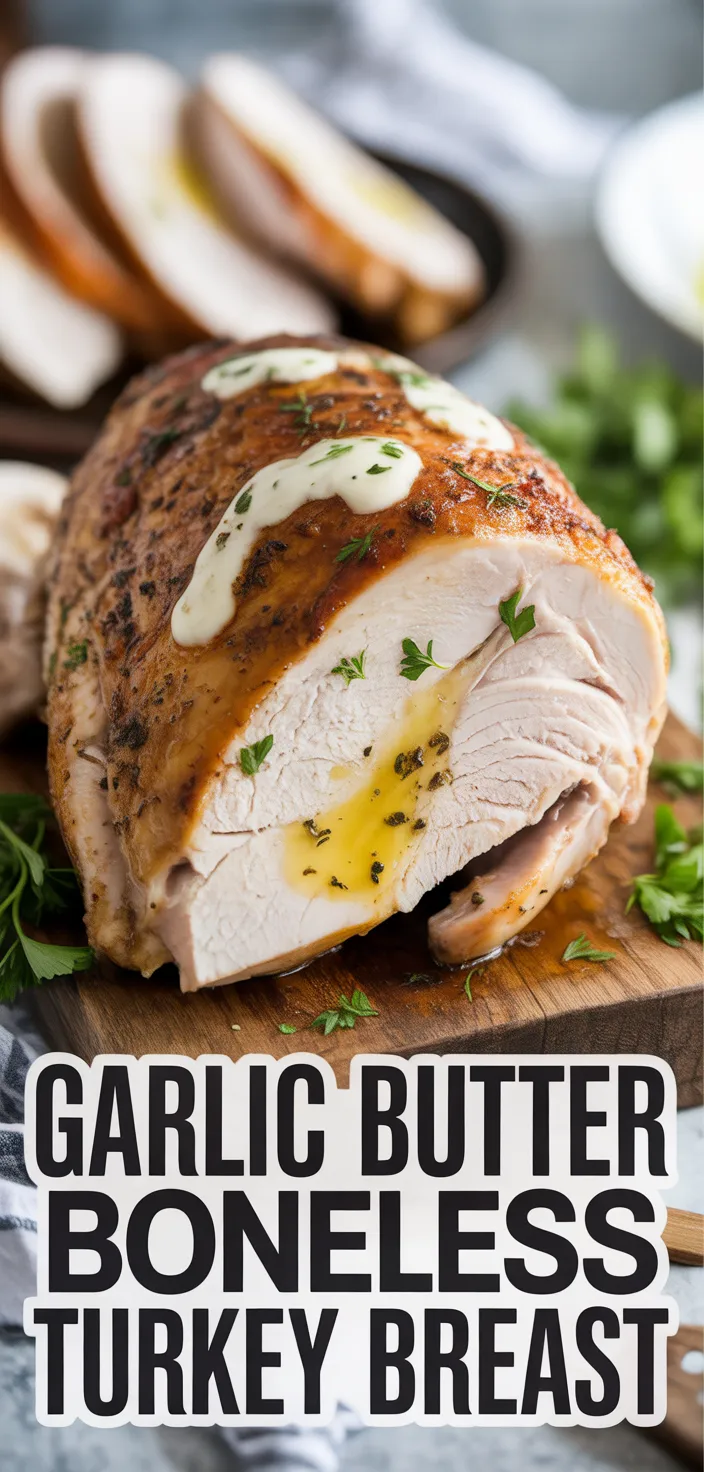 A photo of Garlic Butter Boneless Turkey Breast Recipe