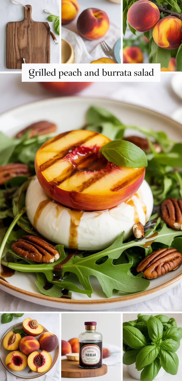A photo of Grilled Peach And Burrata Salad Recipe