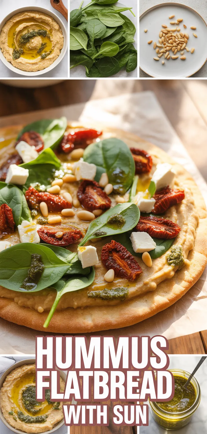 A photo of Hummus Flatbread With Sun Recipe