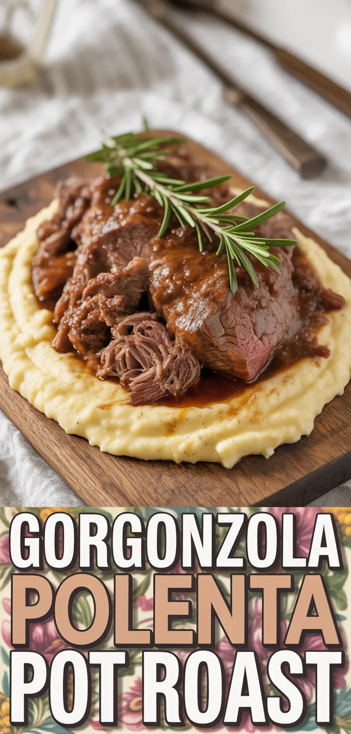 A photo of Italian Pot Roast (Stracotto) With Gorgonzola Polenta – Comfort Food Classic Recipe