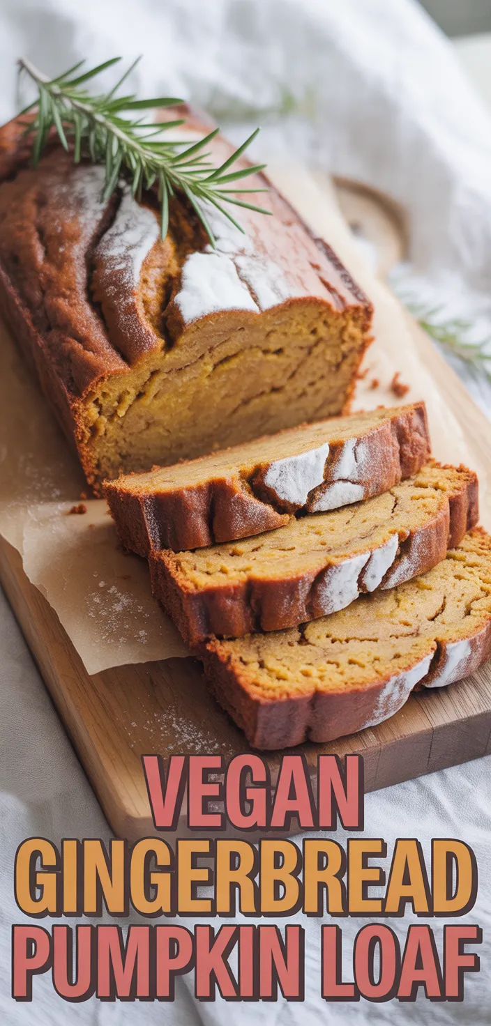 Pumpkin Gingerbread Loaf (vegan, Gluten Recipe
