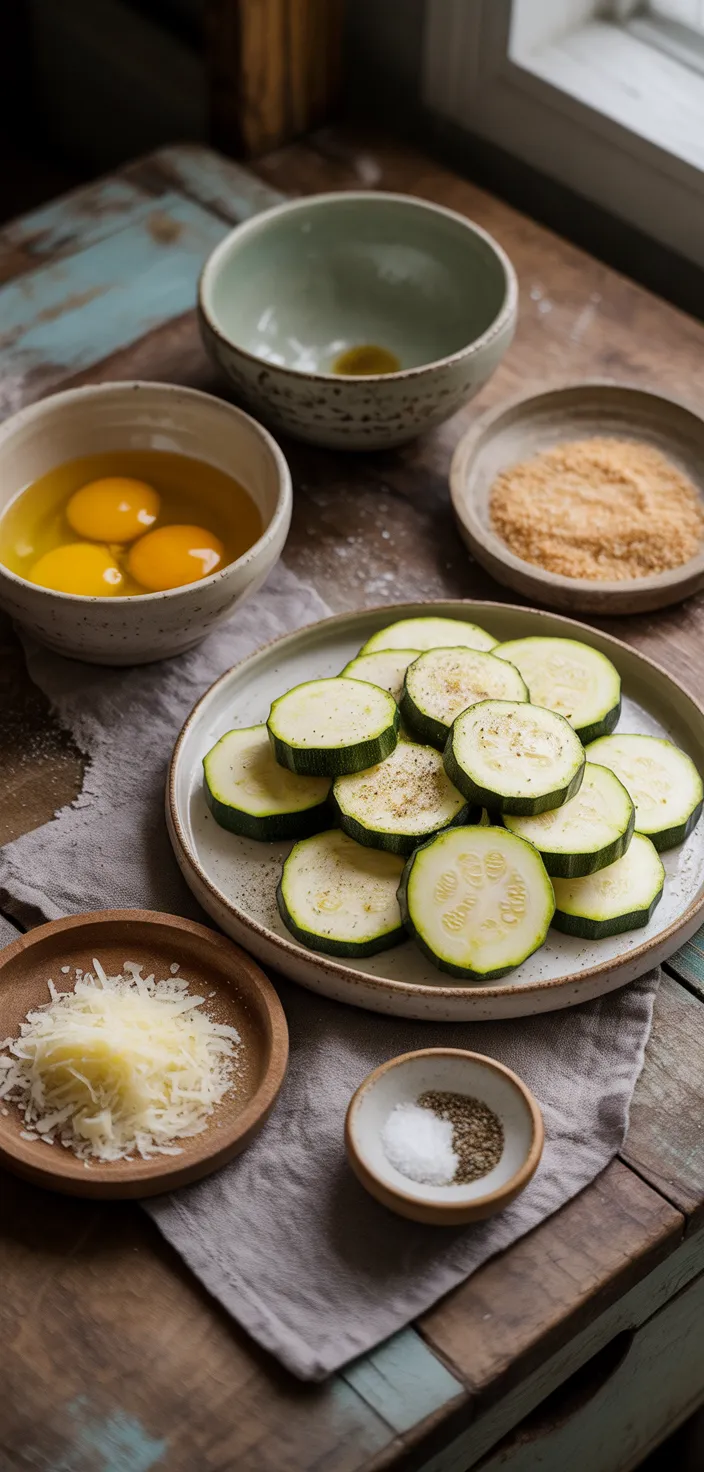 Ingredients photo for Crispy Pan Fried Zucchini Recipe