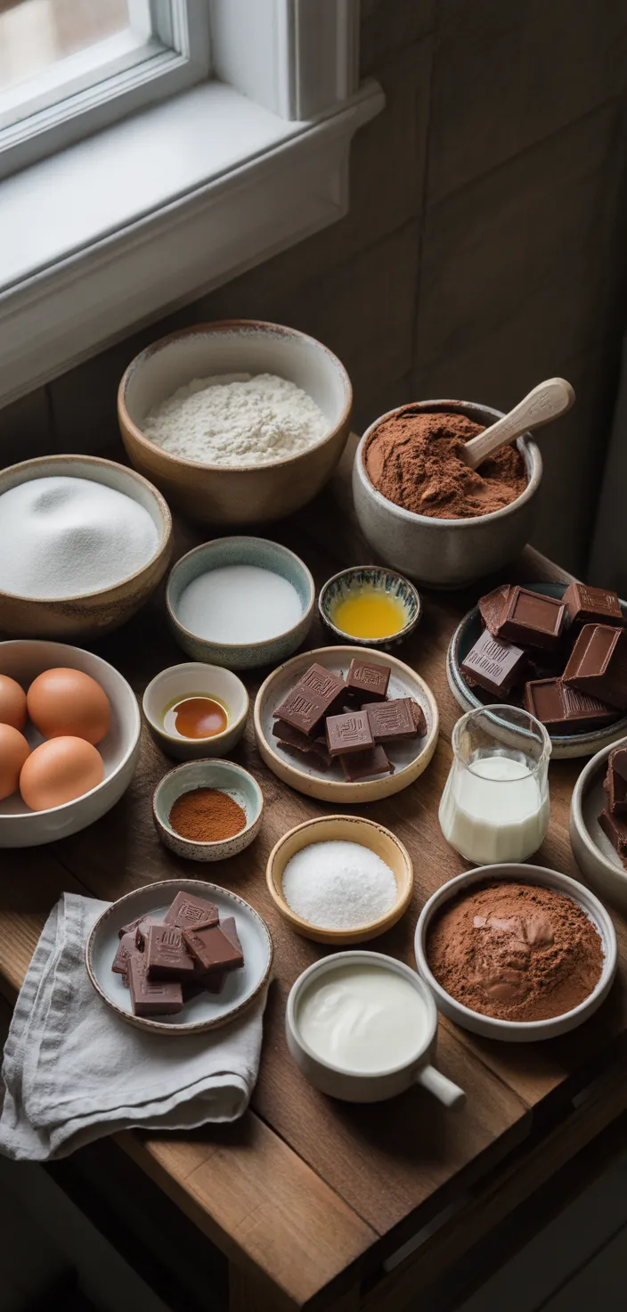 Ingredients photo for Espresso Chocolate Chunk Muffins With Espresso Cream Glaze Recipe