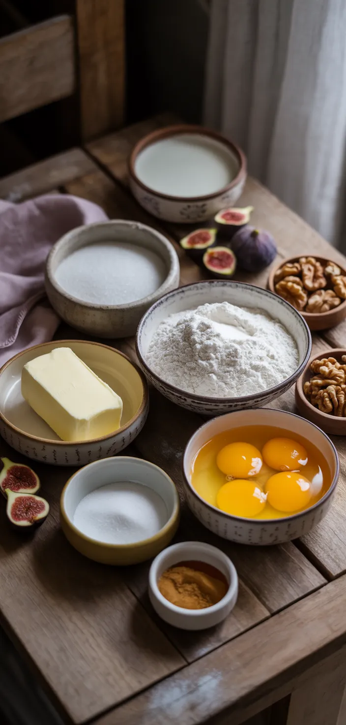 Ingredients photo for Favorite Fig Bread (Fig Cake) Recipe