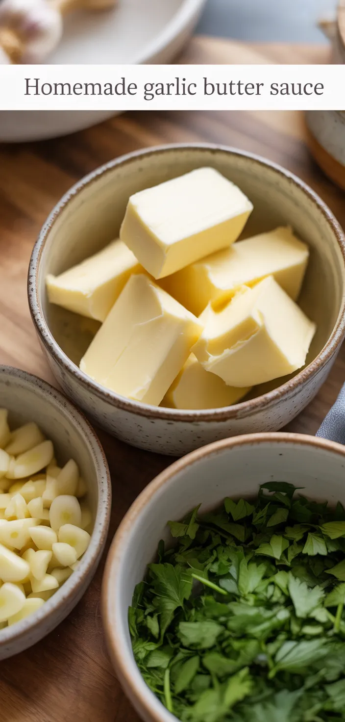 Ingredients photo for Homemade Garlic Butter Sauce Recipe
