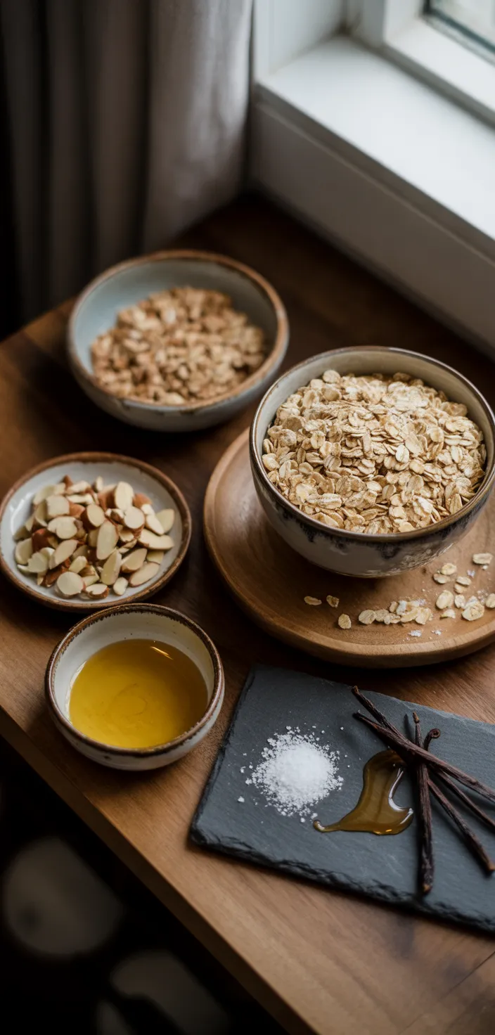 Ingredients photo for Honey Almond Granola Recipe