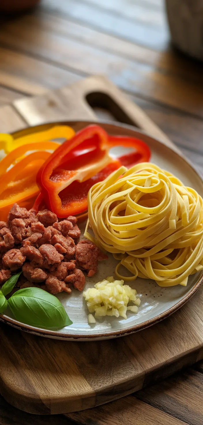 Ingredients photo for Italian Drunken Noodles Recipe