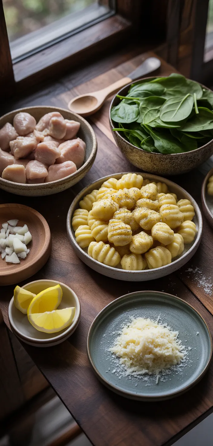Ingredients photo for Lemon Chicken Gnocchi Recipe