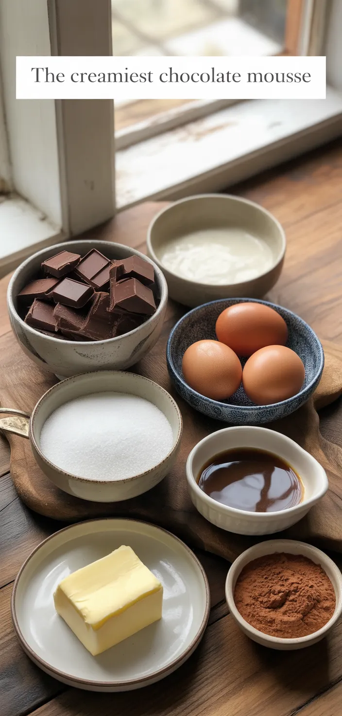 Ingredients photo for The Creamiest Chocolate Mousse Recipe