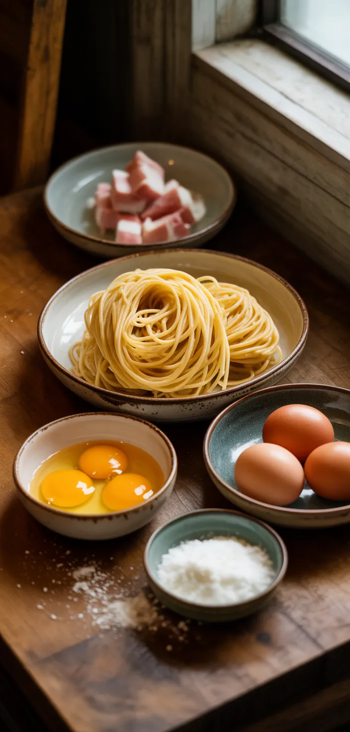 Ingredients photo for Traditional Spaghetti Alla Carbonara Recipe