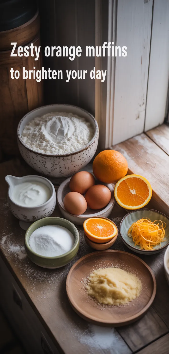 Ingredients photo for Zesty Orange Muffins To Brighten Your Day Recipe