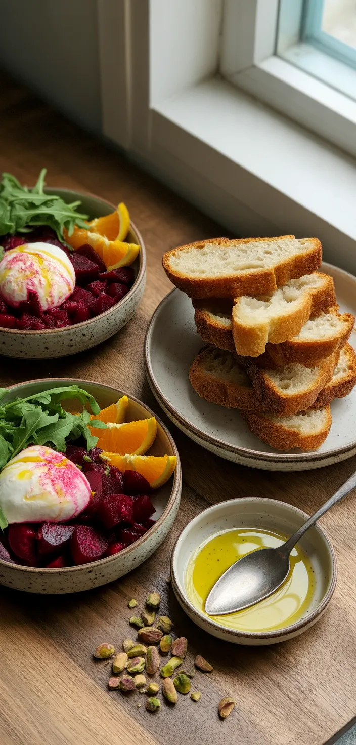 Ingredients photo for Beet And Burrata Salad With Fried Bread Recipe