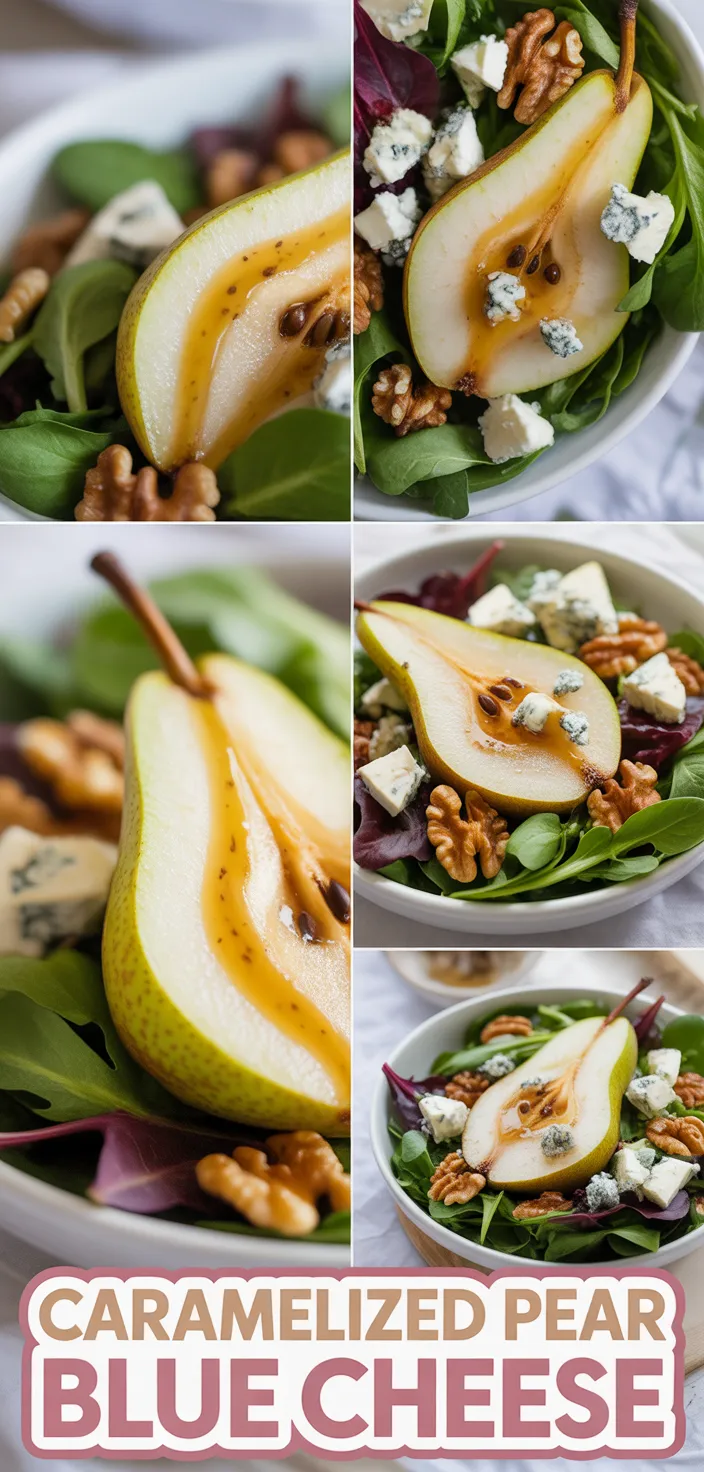 A photo of Caramelized Pear And Blue Cheese Salad: A Sweet And Savory Delight Recipe