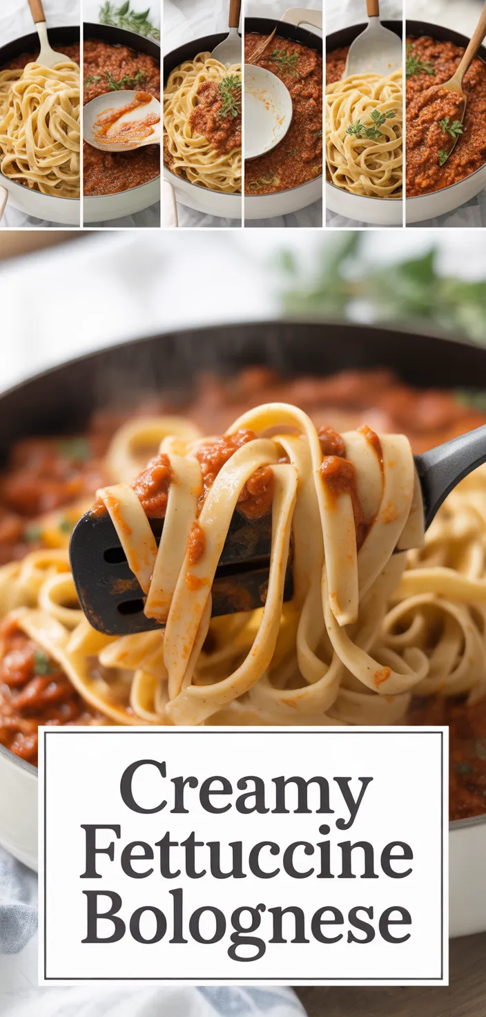 A photo of Creamy Fettuccine Bolognese Recipe