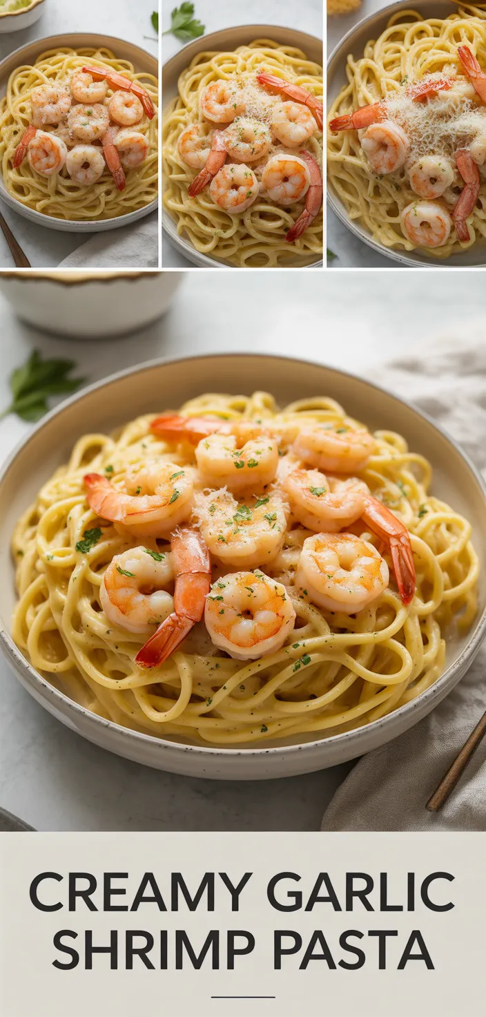 Creamy Garlic Shrimp Pasta – Beth's Quick Bites Recipe