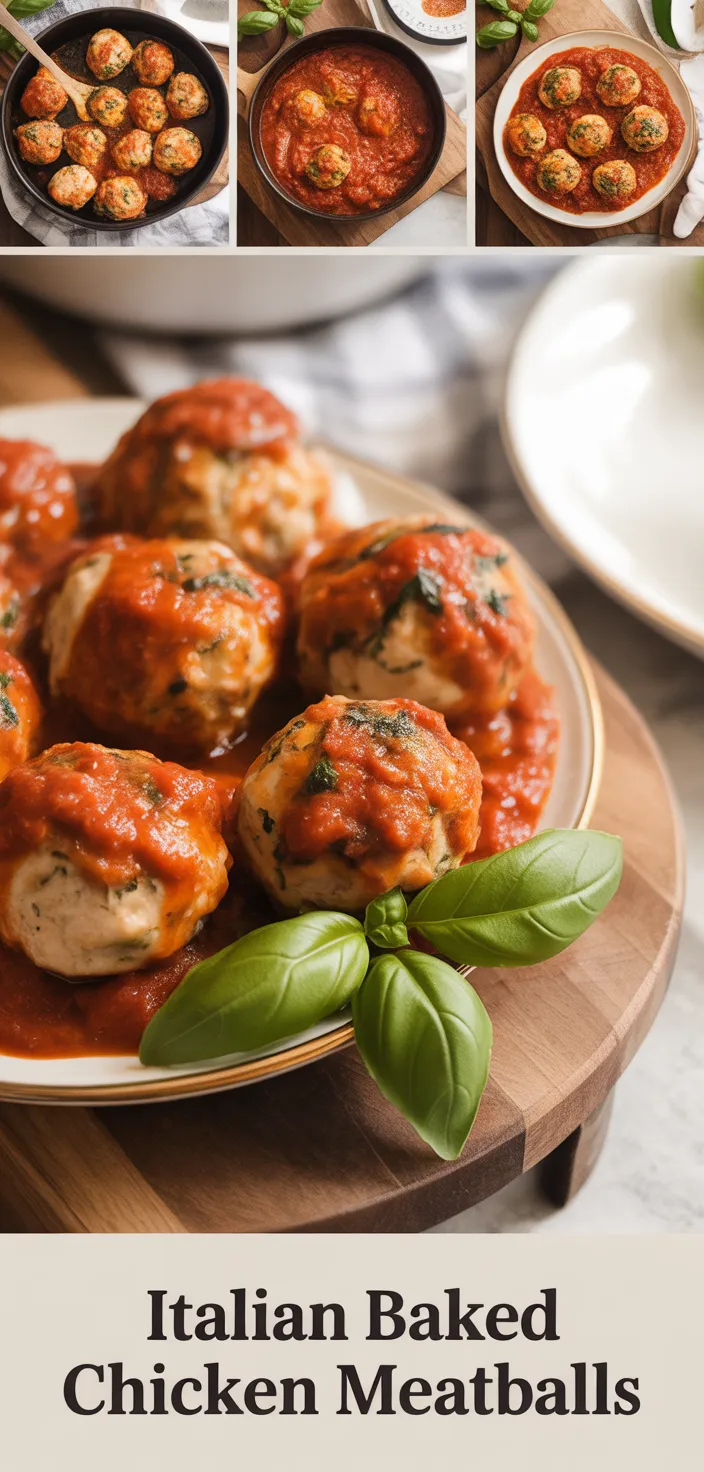 A photo of Italian Baked Chicken Meatballs Recipe