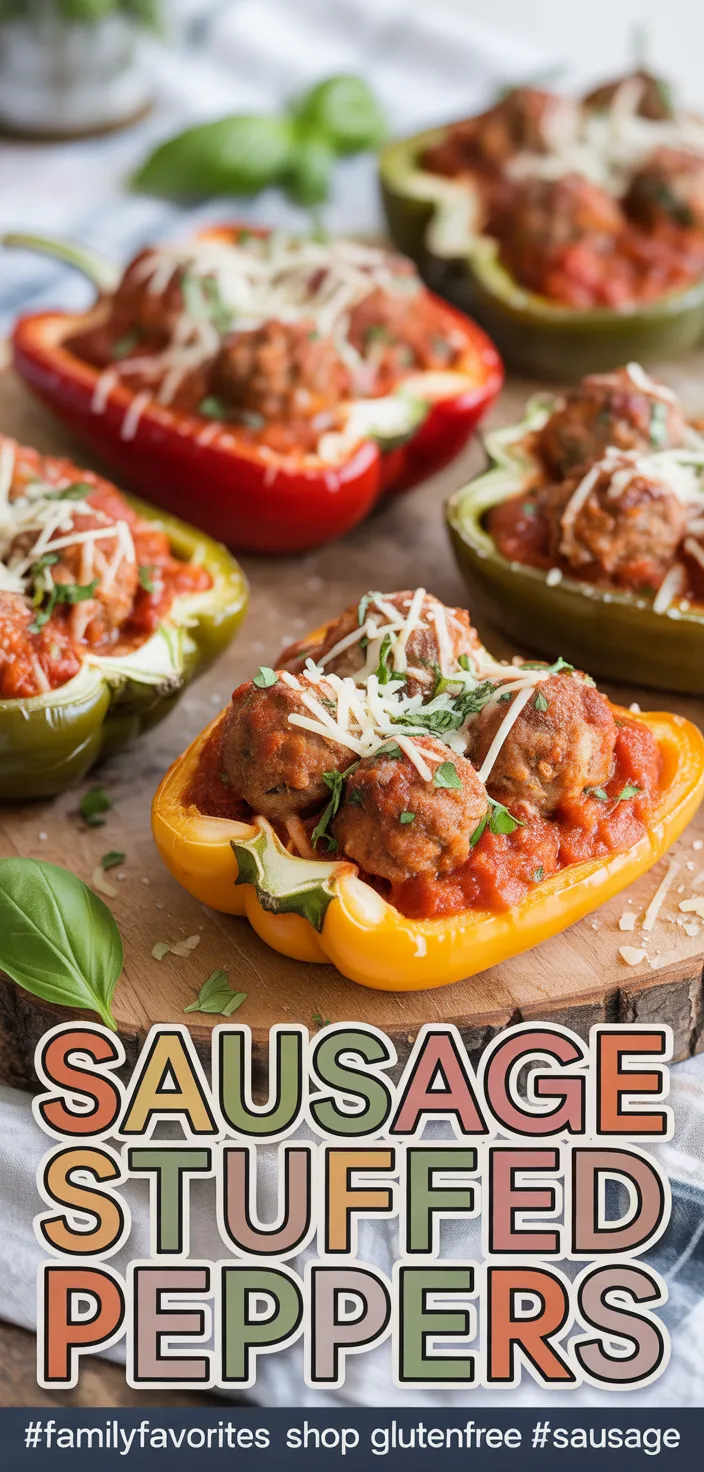 A photo of Italian Sausage Stuffed Peppers With Pasta Sauce Recipe