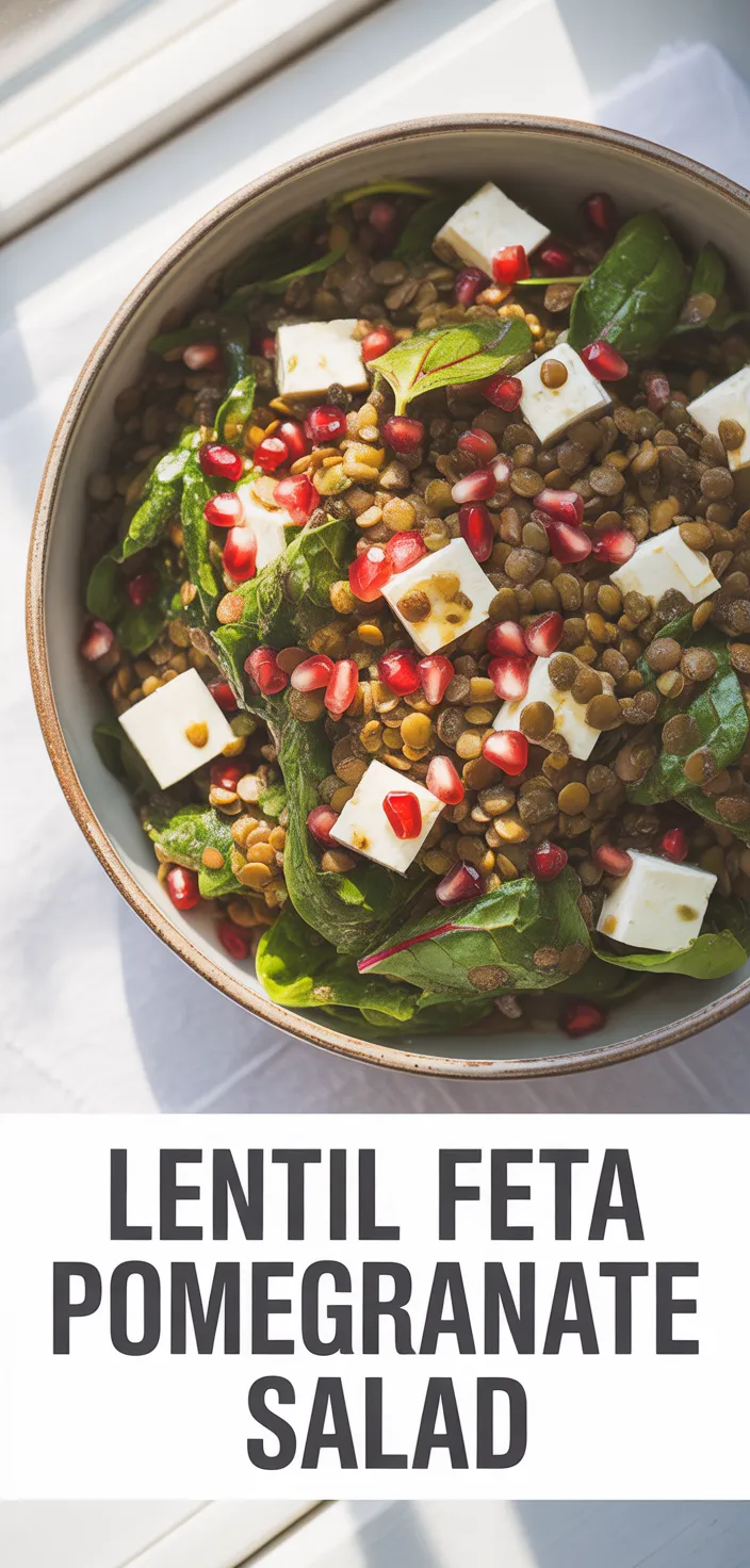 A photo of Lentil Salad With Feta And Pomegranate Recipe