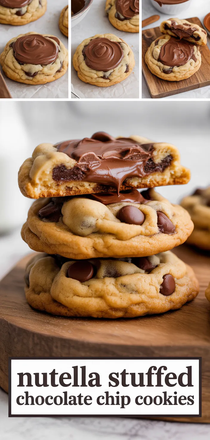 Nutella Stuffed Chocolate Chip Cookies Recipe