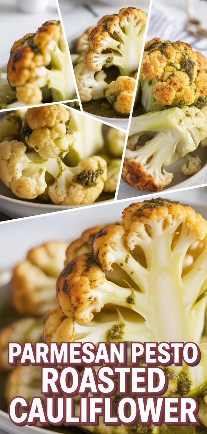 Parmesan Pesto Roasted Cauliflower Recipe