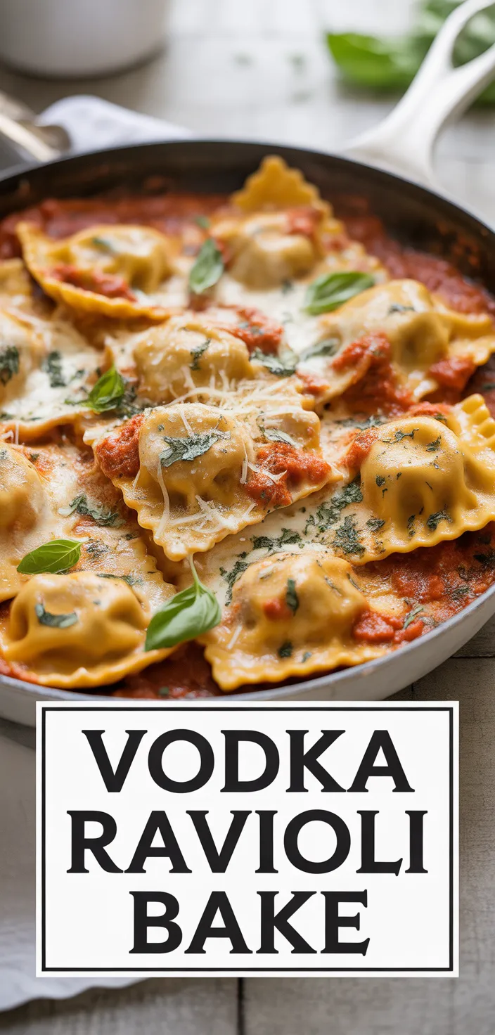 SKILLET RAVIOLI BAKE WITH CREAMY VODKA SAUCE Recipe