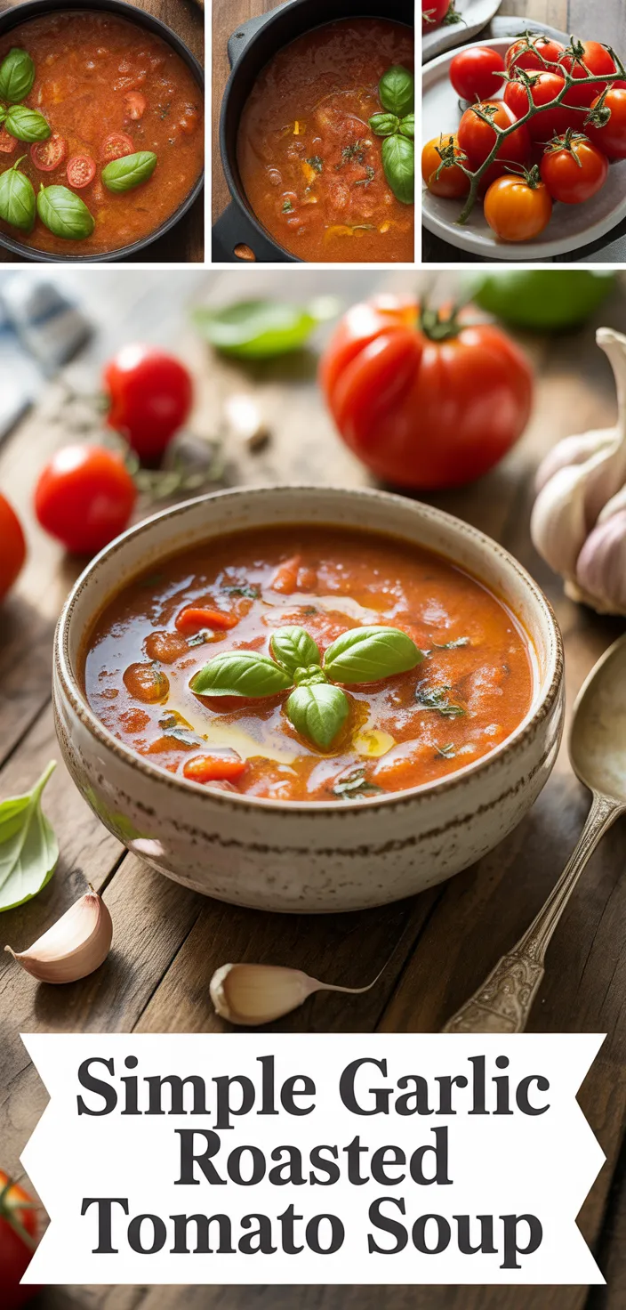 A photo of Simple Garlic Roasted Tomato Soup Recipe
