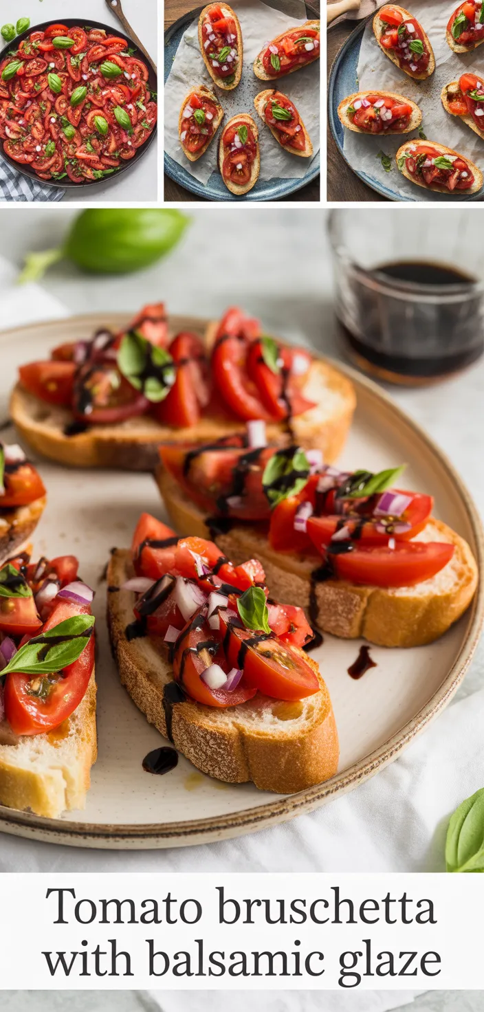A photo of Tomato Bruschetta With Balsamic Glaze Recipe