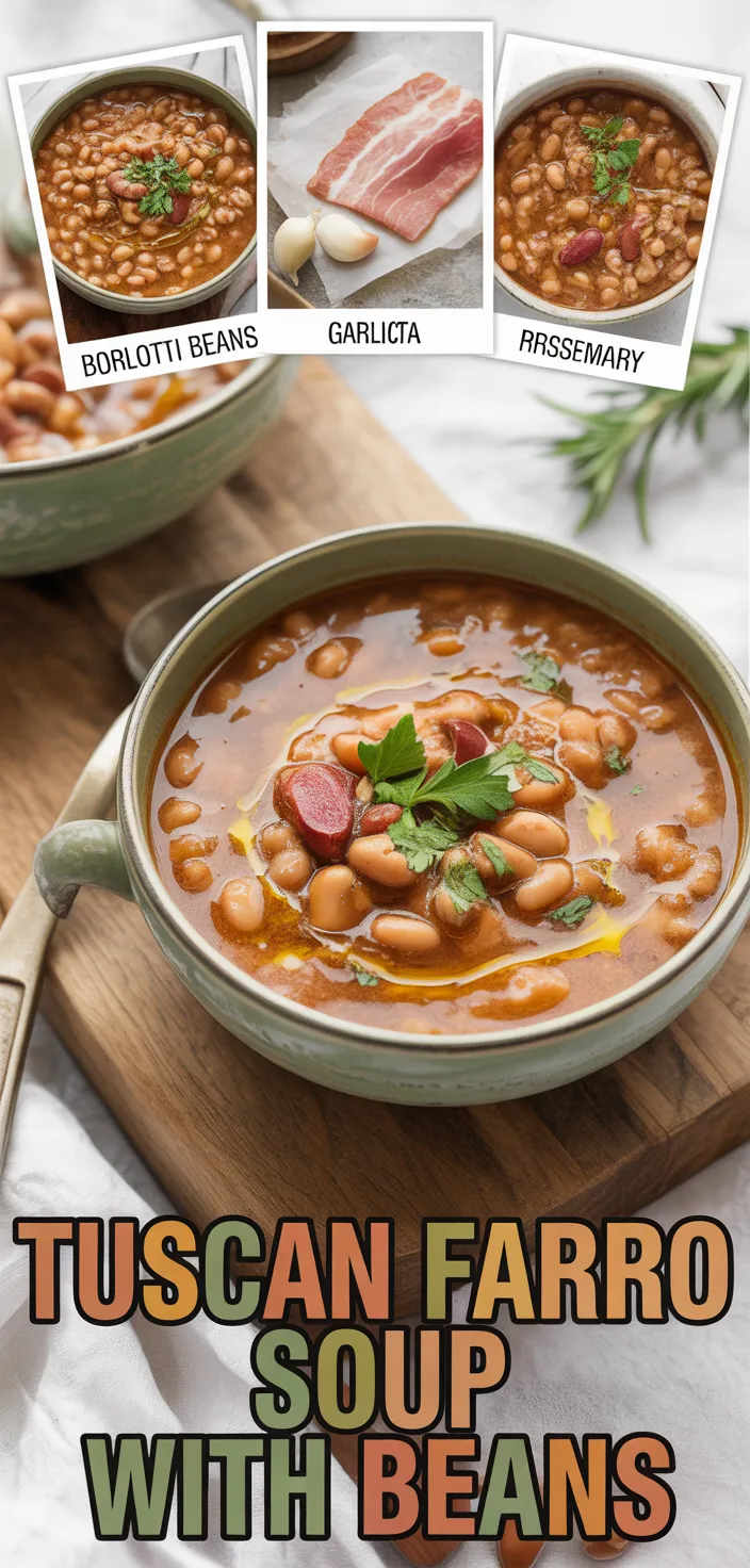 A photo of Tuscan Farro Soup With Beans Recipe