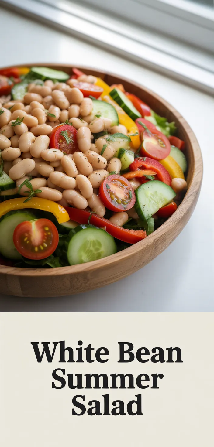 A photo of White Bean Salad With Summer Vegetables Recipe