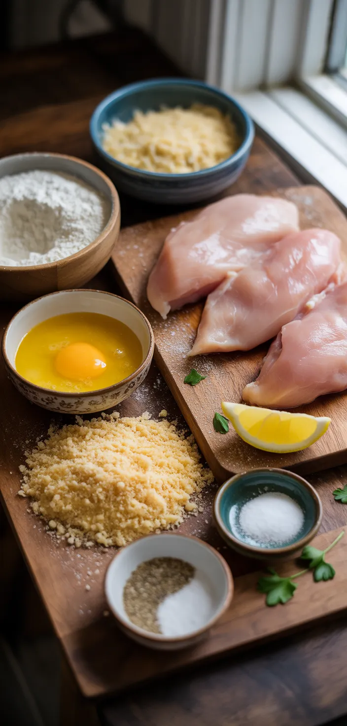 Ingredients photo for Crispy Parmesan Chicken Cutlets Recipe