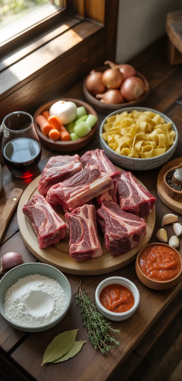 Ingredients photo for Crock Pot Short Rib Ragu Recipe With Pappardelle