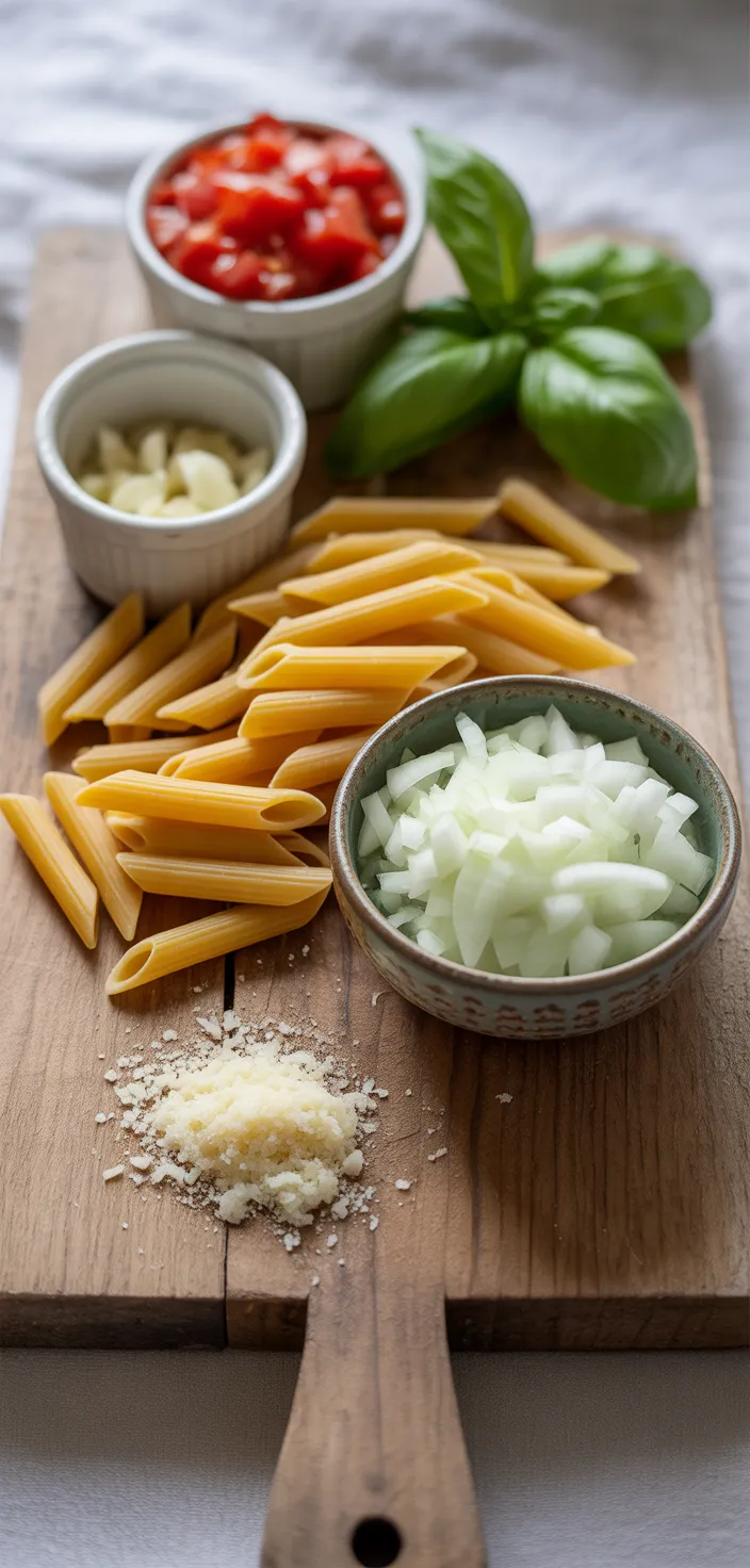 Ingredients photo for Easy Creamy Tomato Pasta Recipe