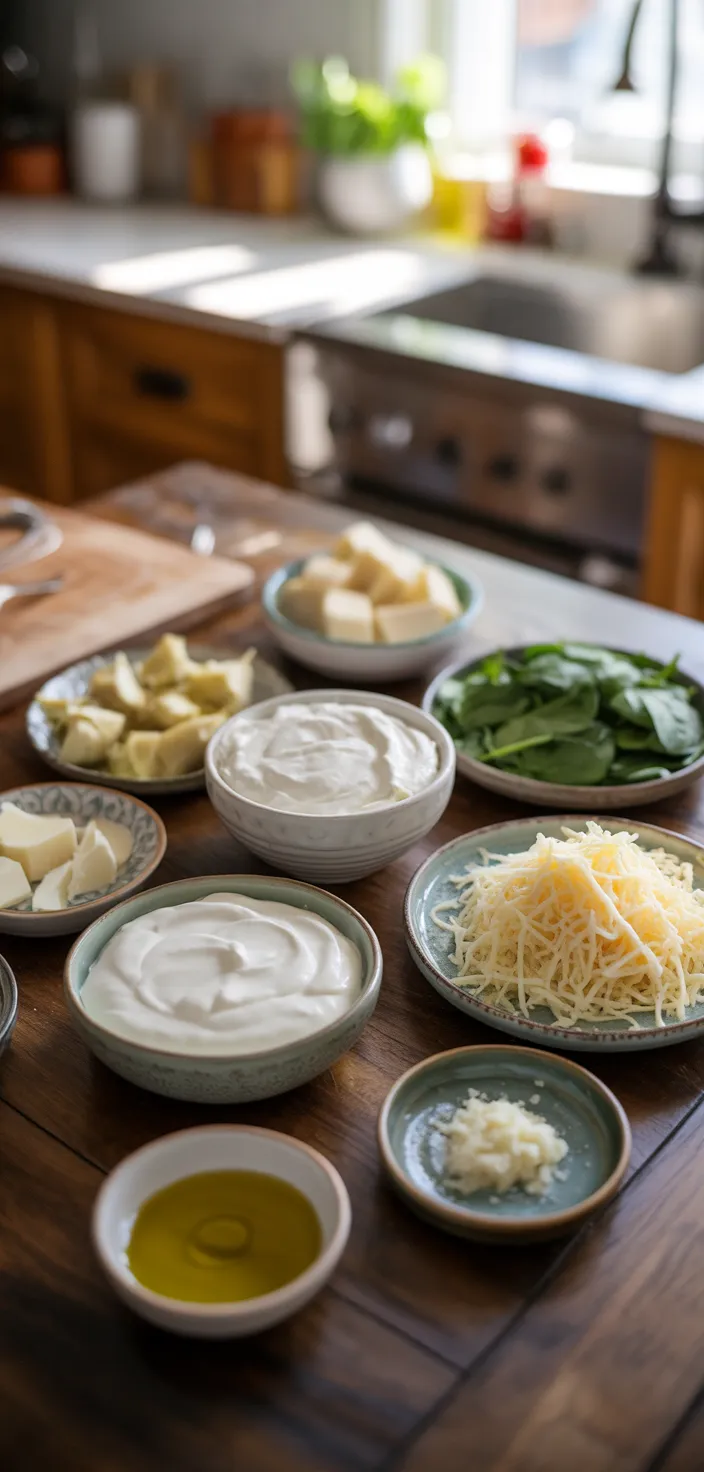Ingredients photo for Easy Recipe For Spinach Artichoke Dip