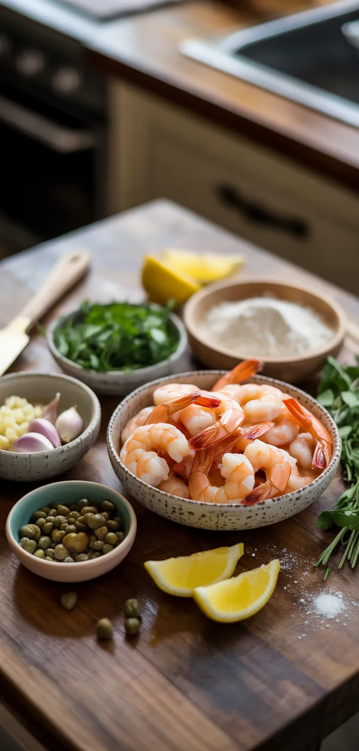 Ingredients photo for Easy Weeknight Shrimp Picatta Recipe