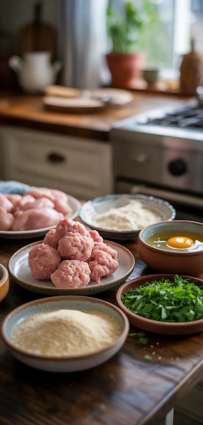 Ingredients photo for Italian Baked Chicken Meatballs Recipe