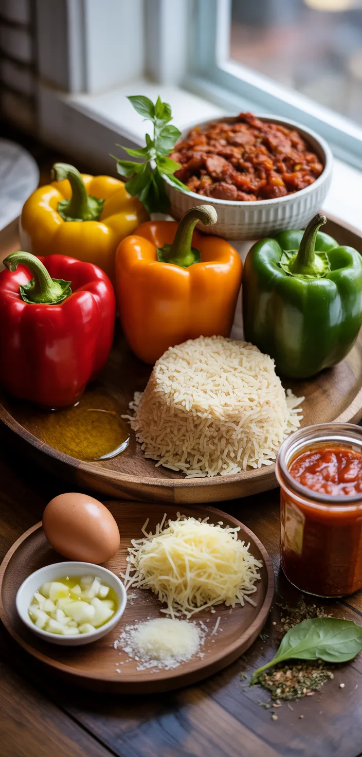 Ingredients photo for Italian Sausage Stuffed Peppers With Pasta Sauce Recipe