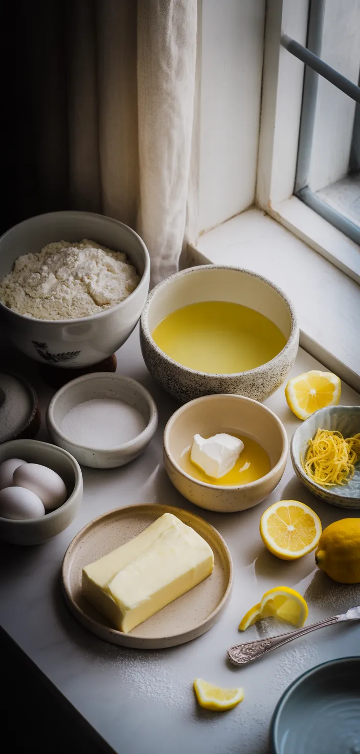 Ingredients photo for Limoncello Drizzle Mascarpone Cake: A Citrusy Delight Recipe