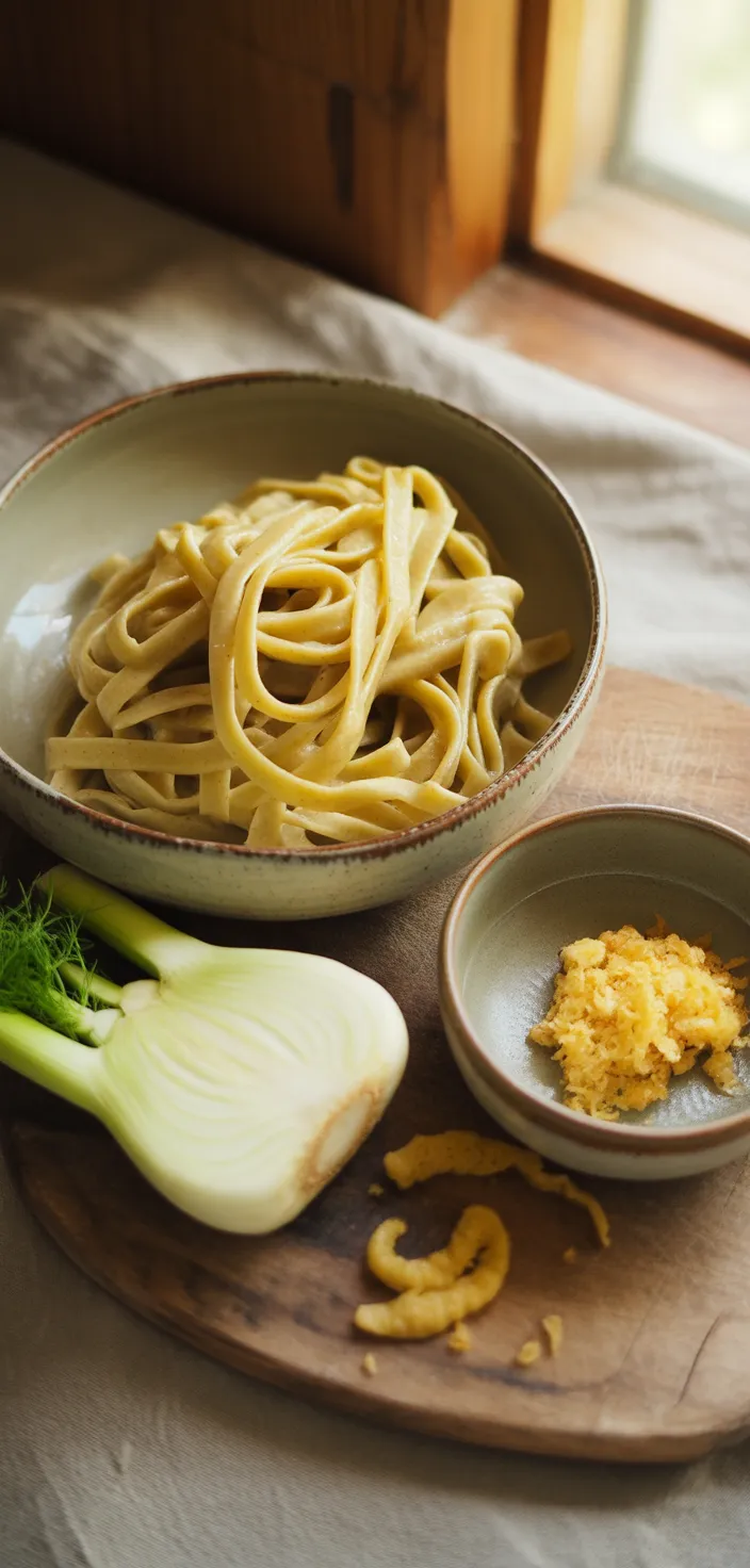 Ingredients photo for Pasta With Roasted Fennel And Lemon Recipe