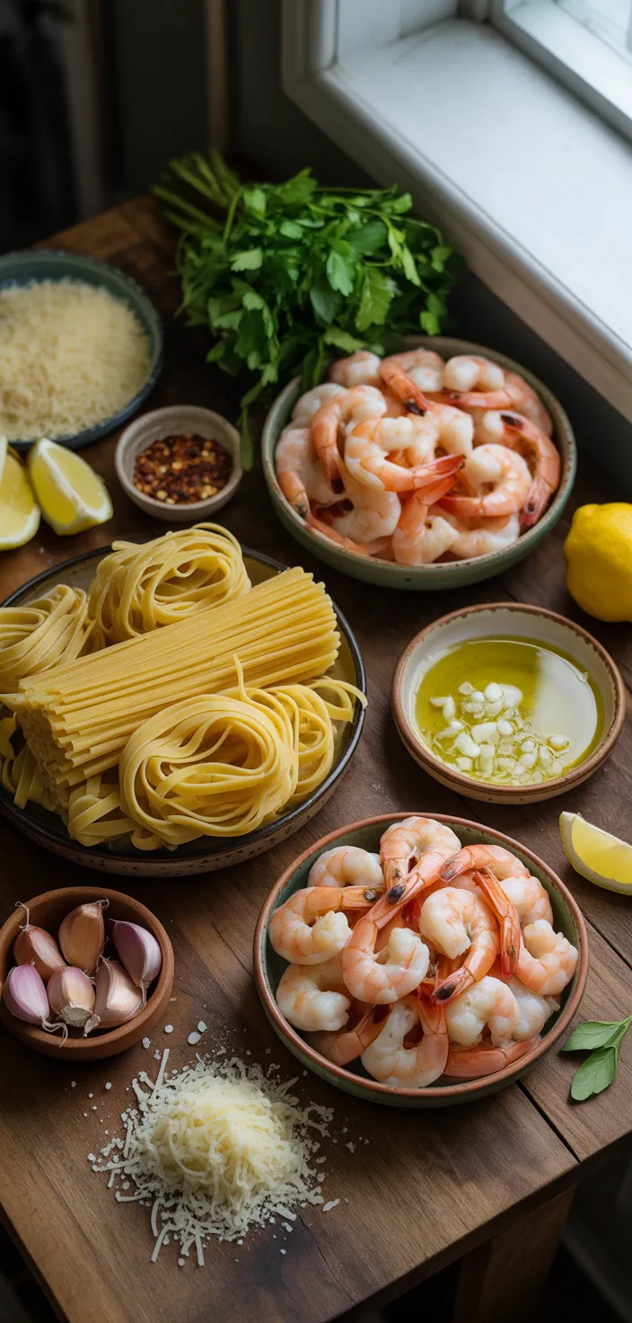 Ingredients photo for Shrimp Scampi Pasta Bake Recipe