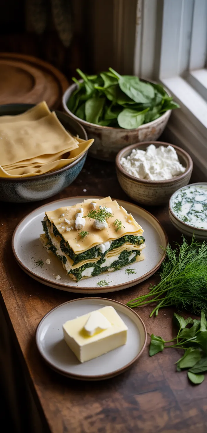 Ingredients photo for Spanakopita Lasagna Recipe