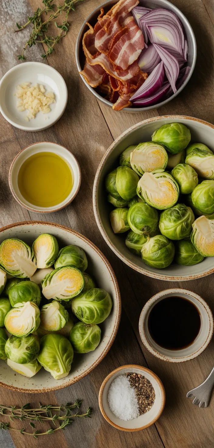 Ingredients photo for Thanksgiving Roasted Brussels Sprouts Recipe
