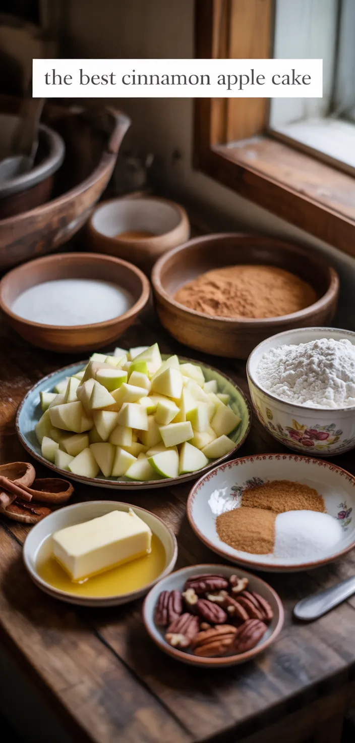 Ingredients photo for The BEST Cinnamon Apple Cake Recipe