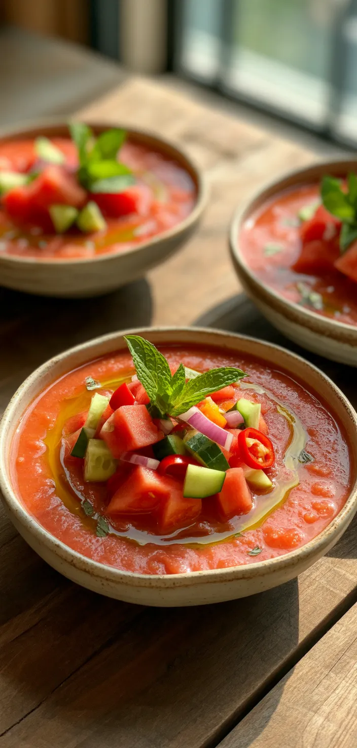 Ingredients photo for Watermelon Gazpacho With Serrano Chiles And Mint Recipe