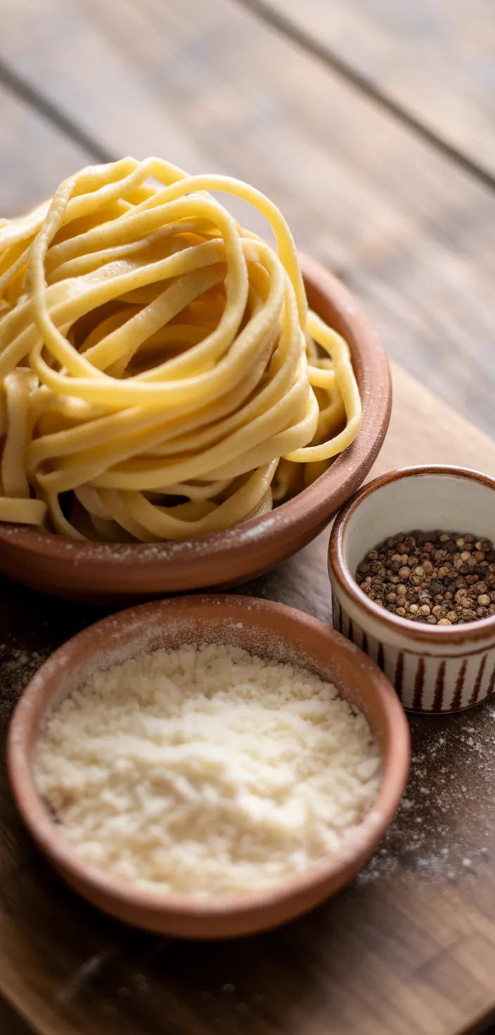 Ingredients photo for Bucatini Cacio E Pepe: Authentic Foolproof Recipe