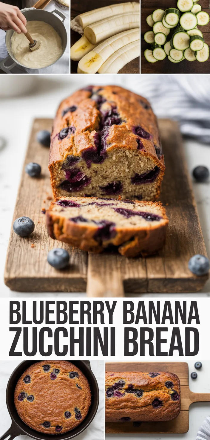 Blueberry Banana Zucchini Bread Recipe
